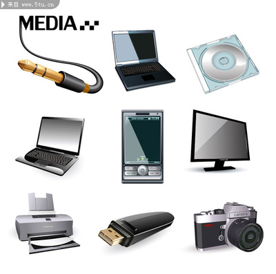 数码产品图标矢量素材 现代设计的实用之选