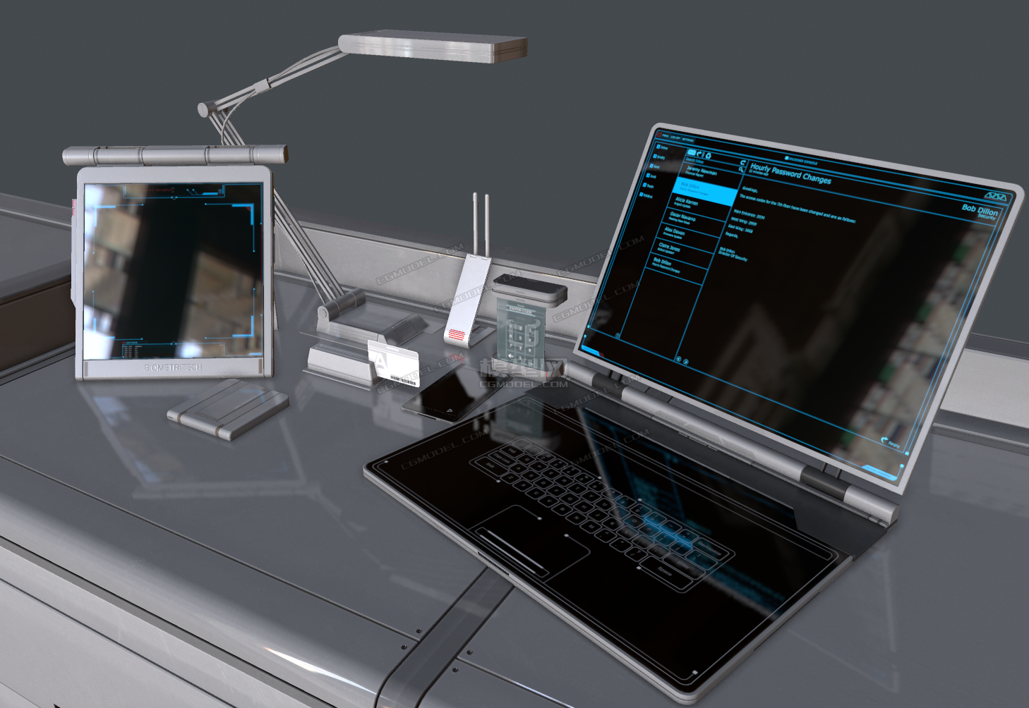 未来已至 高科技电子设备办公用品的科幻简约风潮